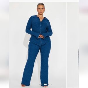 Fashion Nova Elegant Blue Pantsuit